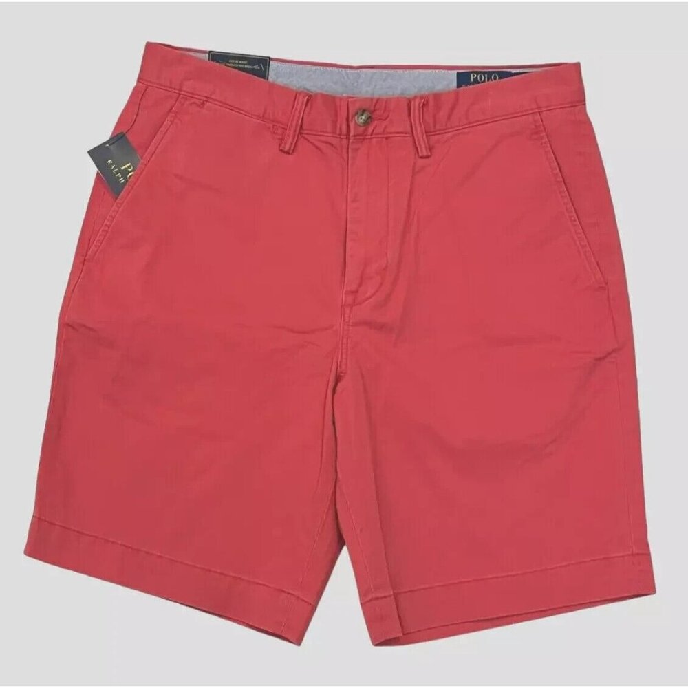 Polo Ralph Lauren Mens Size 30 Starboard Red Classic Fit Stretch 9" Chino Shorts - Picture 3 of 11